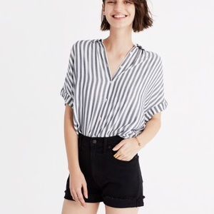 Madewell high-rise denim shorts in washed black